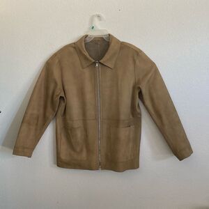 KIRCILAR Men’s Full Zip Reversible Leather Jacket Size 3 (Fits L US )
